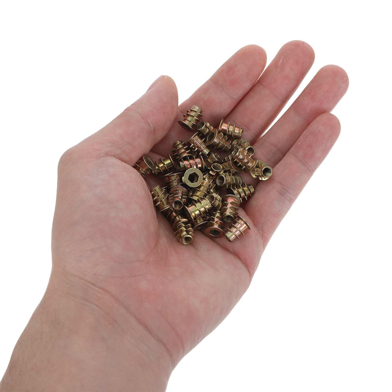 Furniture Hardware Nut - 200Pcs M4x10mm Hex Socket Flange Insert
