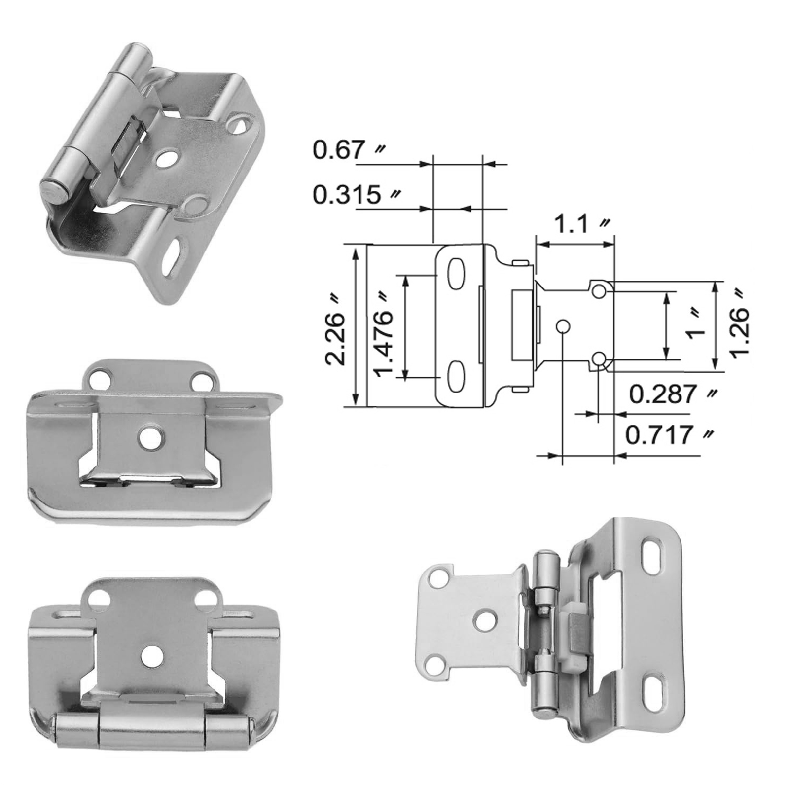 2Pcs Metal Door Hinge w/Screws - Cabinet Hinge Overlay avis et prix