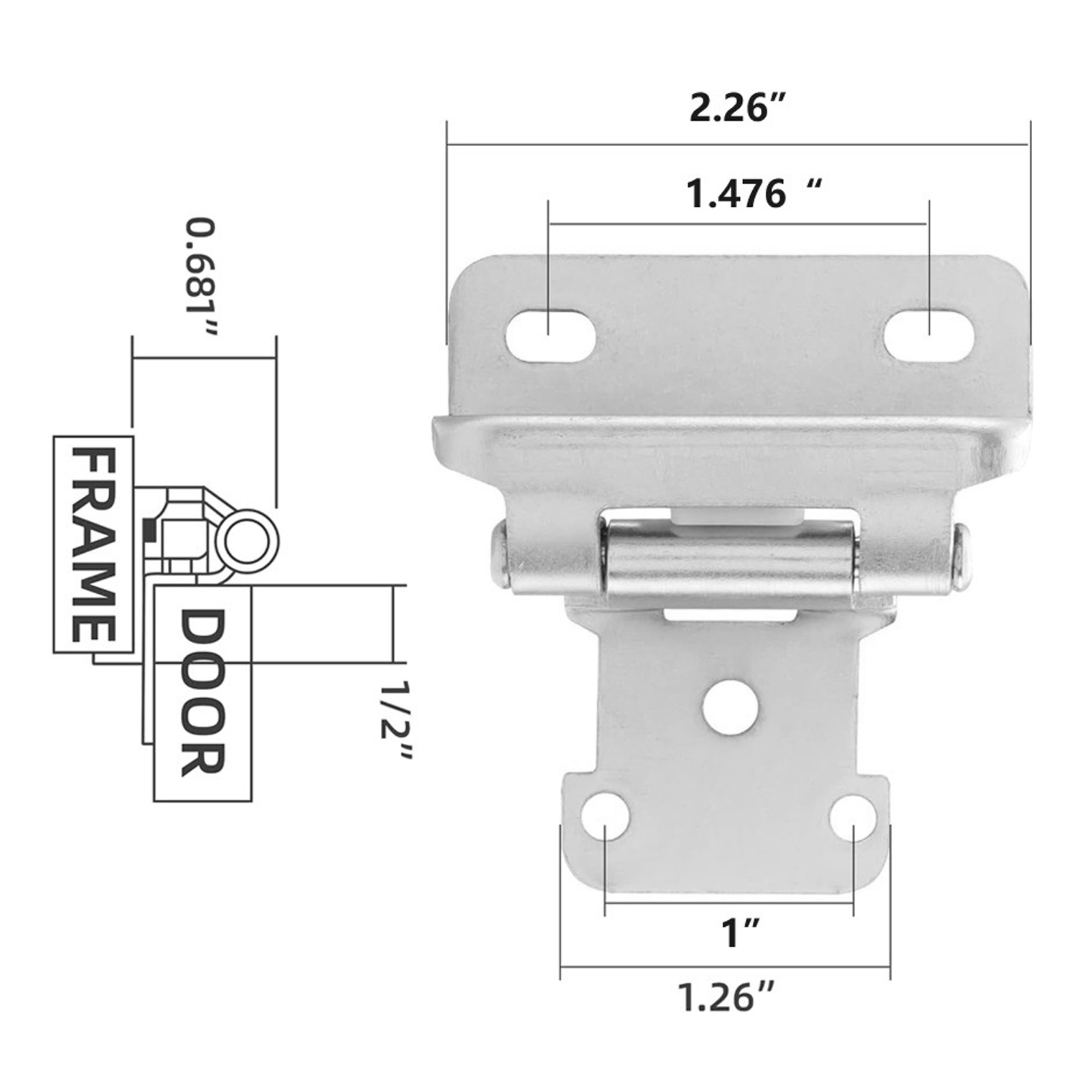 2Pcs Metal Door Hinge w/Screws - Cabinet Hinge Overlay avis et prix