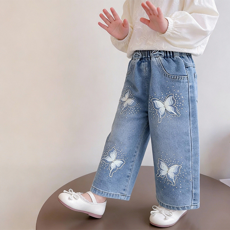 Girls' Jeans Straight Wide-Leg - Furniture Leg Set avis et prix