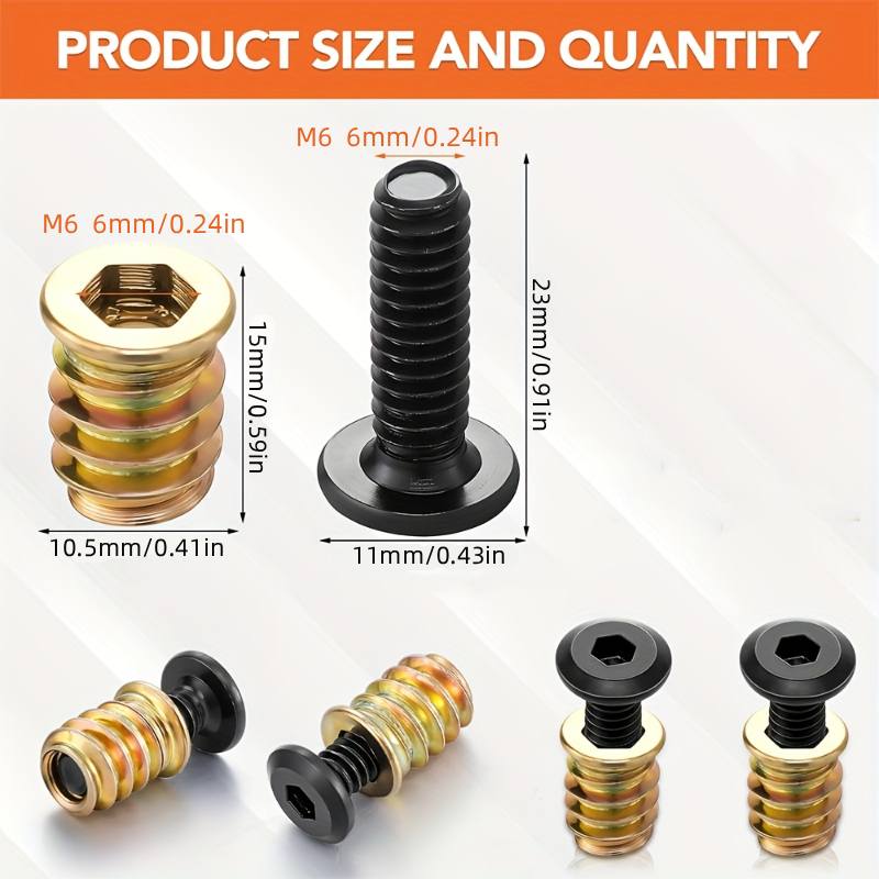 10PCS Threaded Inserts Nut Com - Furniture Hardware Nut avis et prix