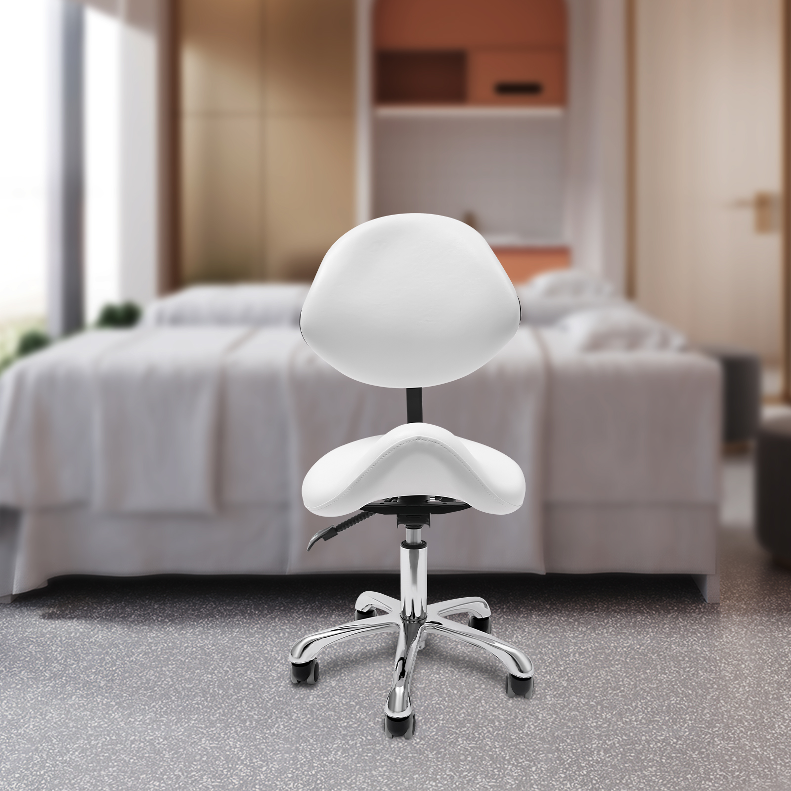 White Iron Saddle Stool,Adjust - Office Furniture Hardware avis et prix