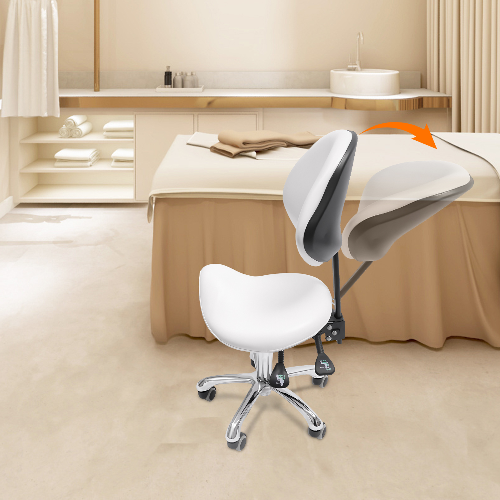 White Iron Saddle Stool,Adjust - Office Furniture Hardware avis et prix